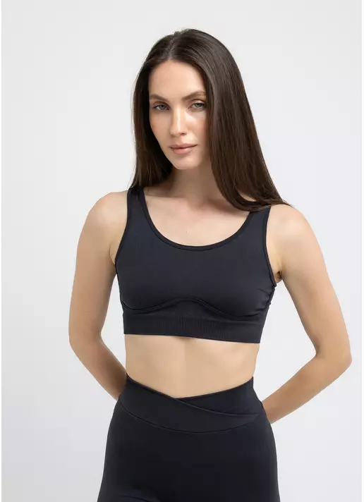 Топ с эффектом бра SPORT TOP BRA EFFECT black (черный)
