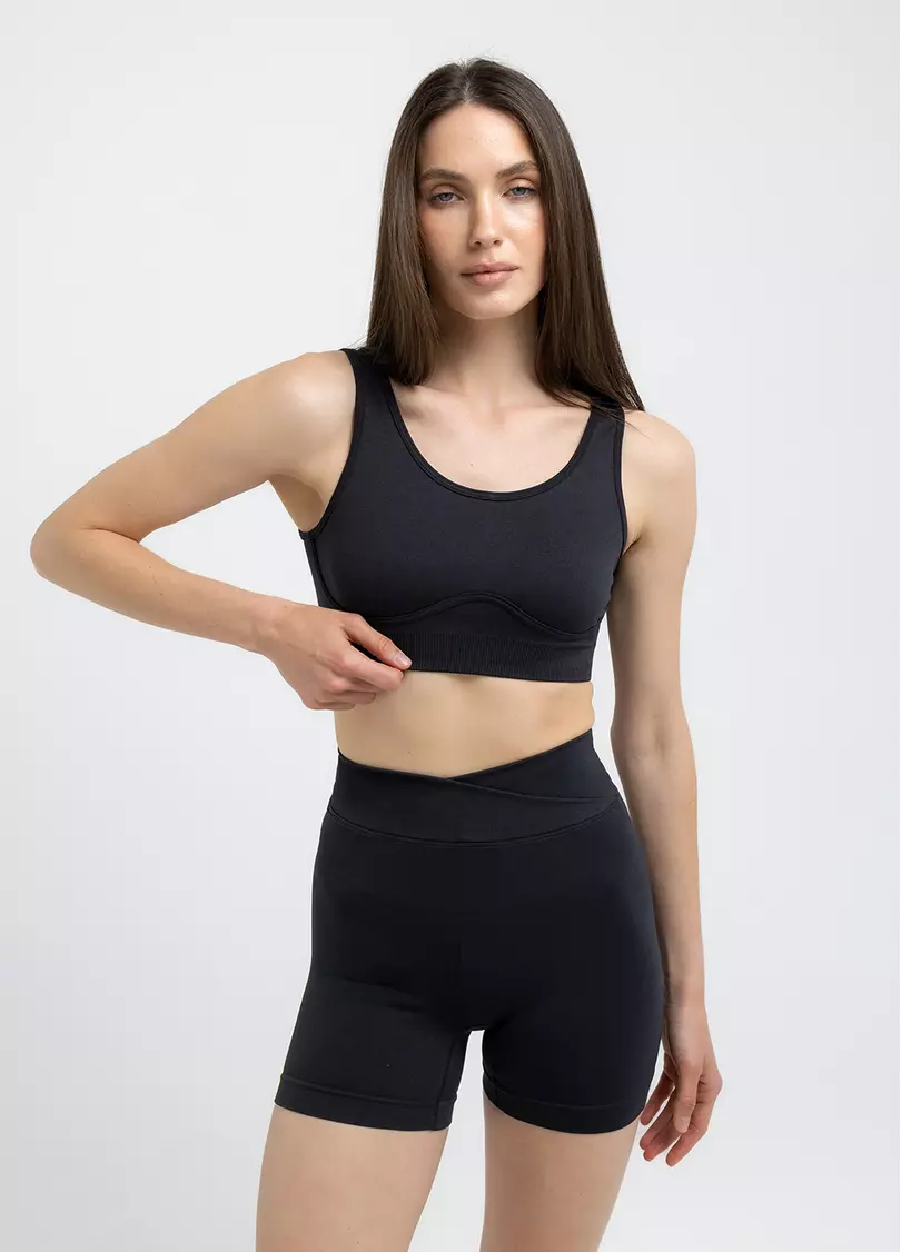 Топ с эффектом бра SPORT TOP BRA EFFECT black (черный)
