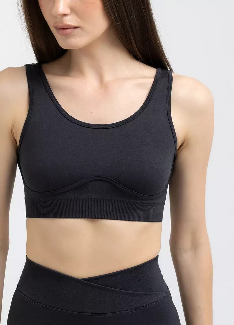 Топ с эффектом бра SPORT TOP BRA EFFECT black (черный)