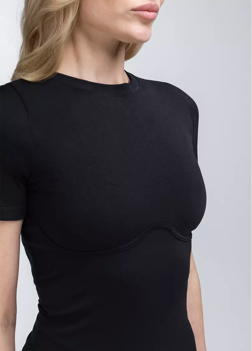 Футболка з ефектом бра T-SHIRT BRA EFFECT (чорний)