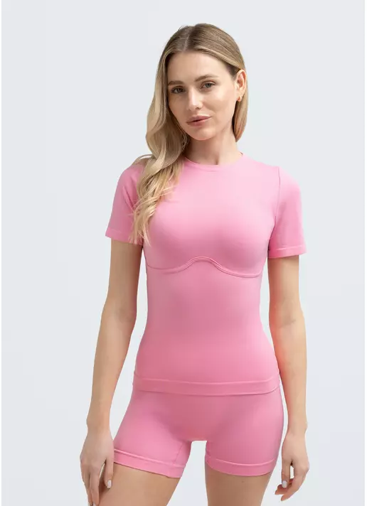 Футболка з ефектом бра T-SHIRT BRA EFFECT (рожевий)