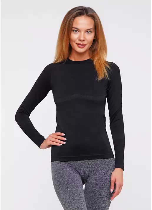 Спортивная футболка с длинным рукавом женская T-SHIRT SPORT RUN 02 (черный) Спортивная футболка с длинным рукавом женская T-SHIRT SPORT RUN 02 (черный)