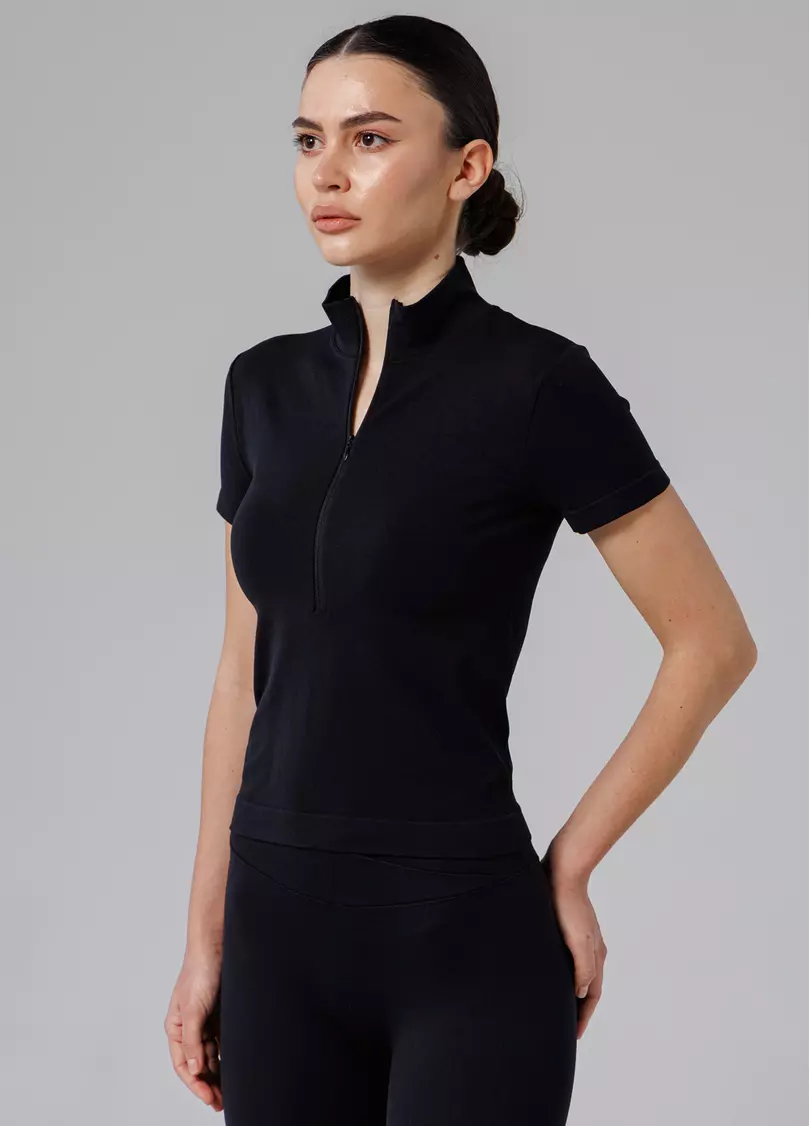 Футболка на молнии T-SHIRT ZIP (черный)