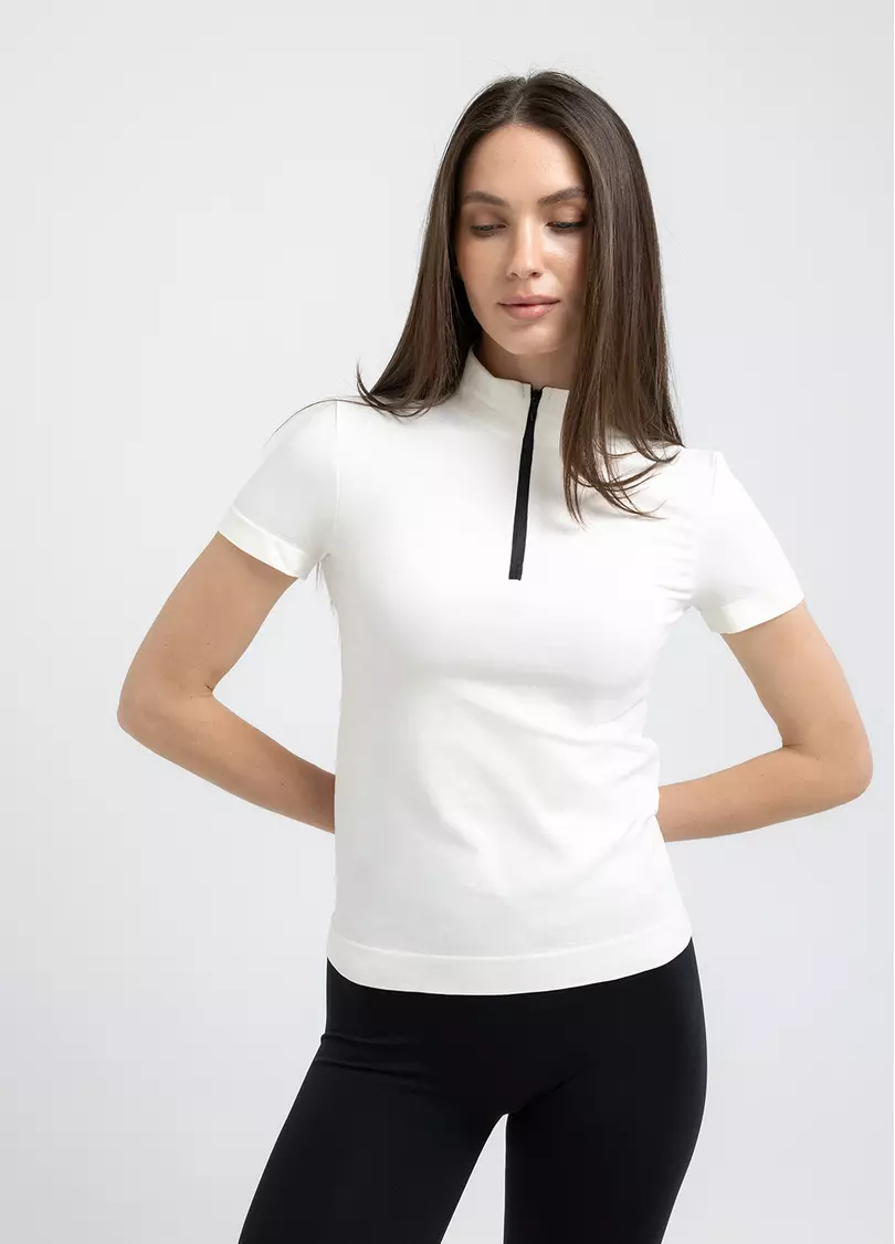 Футболка на блискавці T-SHIRT ZIP cloud dancer (білий)