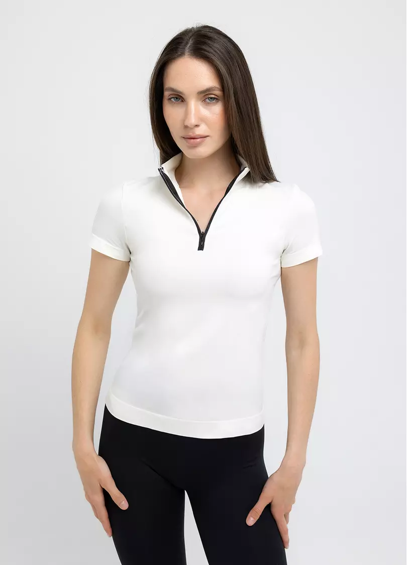 Футболка на блискавці T-SHIRT ZIP cloud dancer (білий)