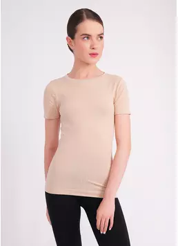 Безшовна футболка T-SHIRT light nude (бежевий)
