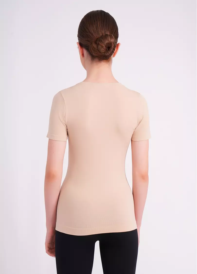 Бесшовная футболка T-SHIRT light nude (бежевый)