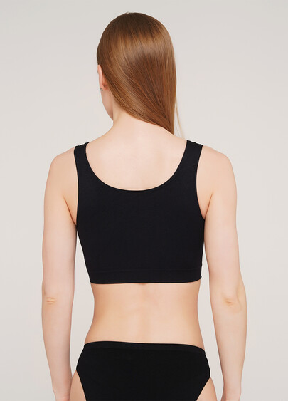 Бесшовный топ на широких бретелях TANK TOP (черный)