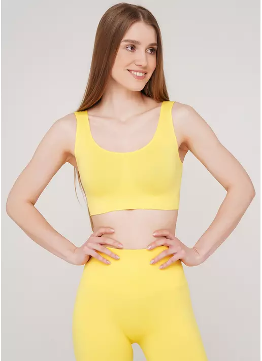 Безшовний топ на широких бретелях TANK TOP (жовтий) Безшовний топ на широких бретелях TANK TOP (жовтий)