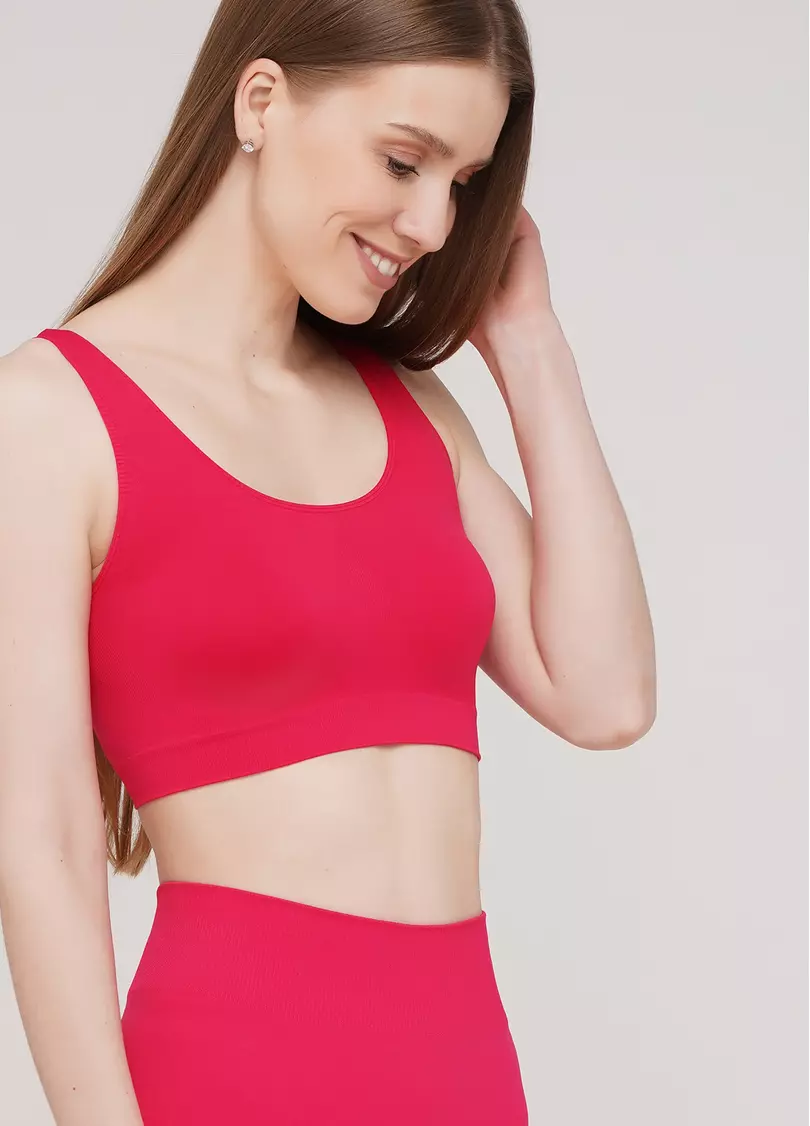 Безшовний топ на широких бретелях TANK TOP (рожевий)