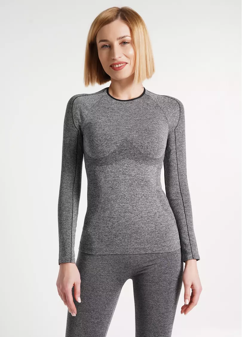 Бесшовная термокофта THERMO T-SHIRT MELANGE nero (черный)