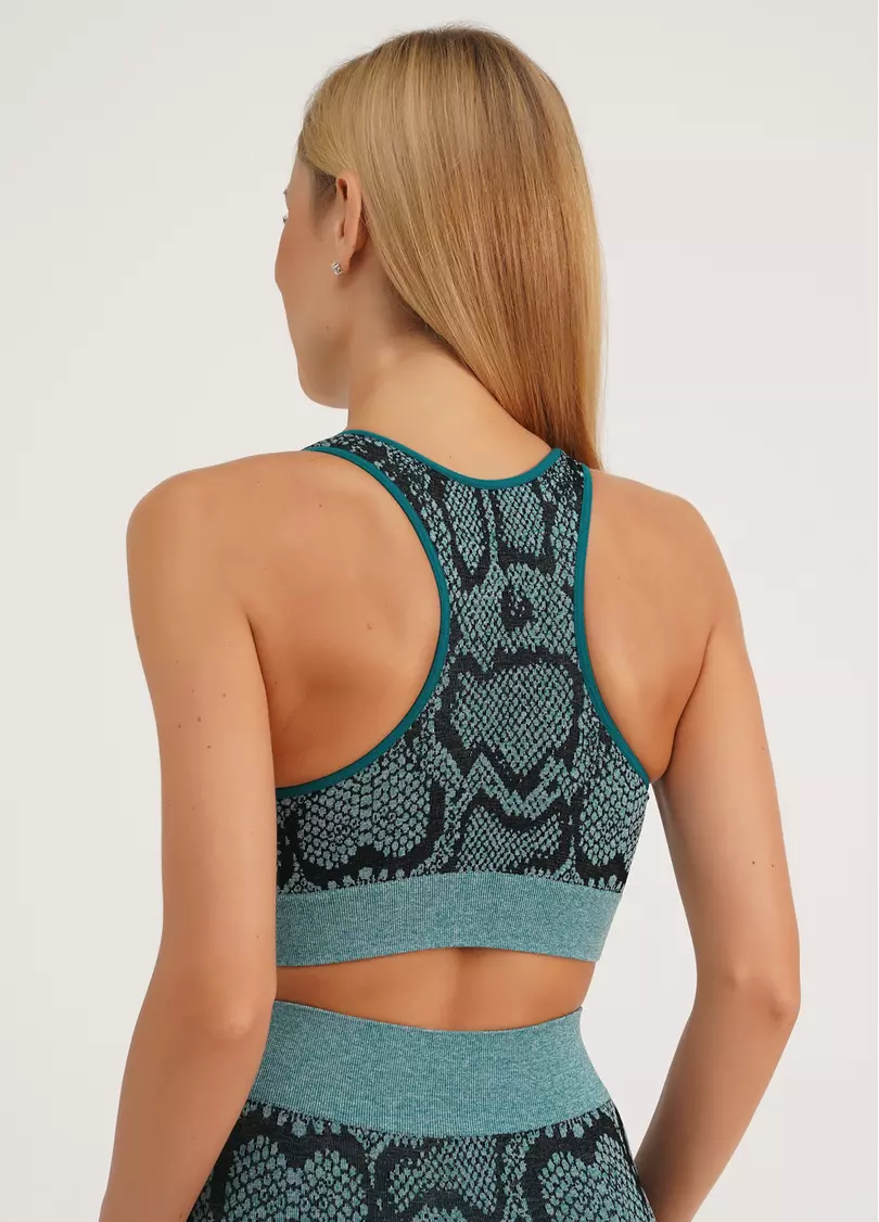 Спортивний топ зі зміїним принтом TOP ANIMAL MELANGE 02 harbor blue (блакитний)