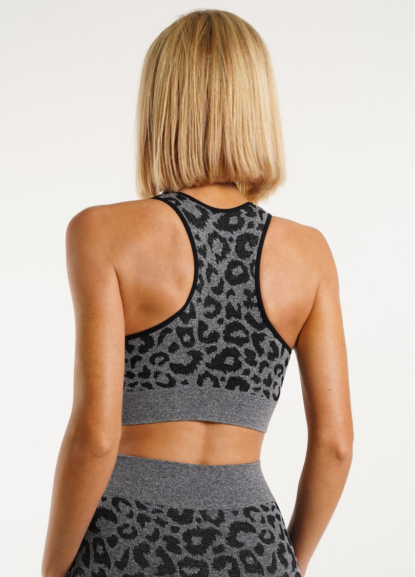 Спортивний топ з леопардовим принтом TOP ANIMAL MELANGE 03 black (чорний)