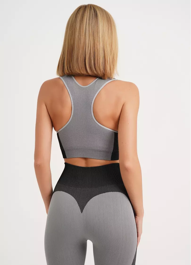 Спортивный топ TOP COLOR BLOCK ultimate grey (серый)