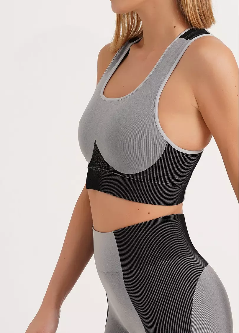 Спортивный топ TOP COLOR BLOCK ultimate grey (серый)