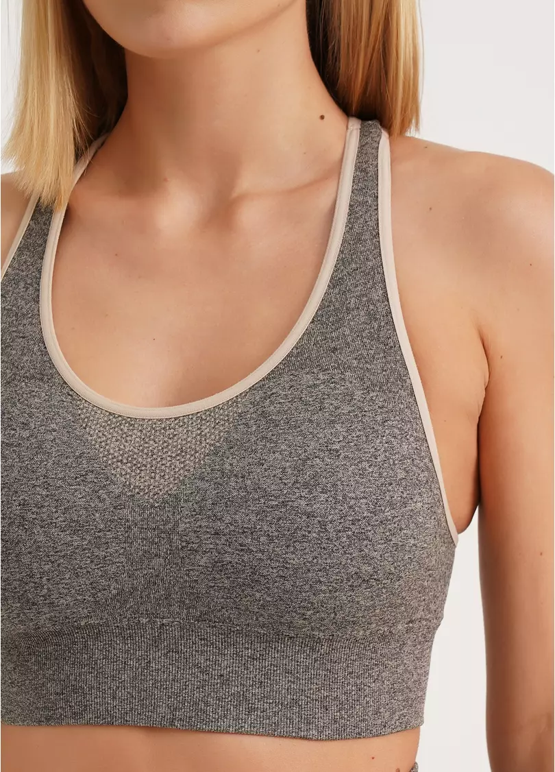 Топ спортивний на широких бретелях TOP ENERGY MELANGE naturale (бежевий)