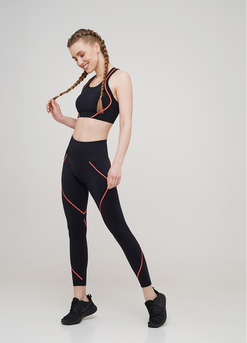 Спортивний топ TOP NEON STRIPE (чорний/помаранчевий)