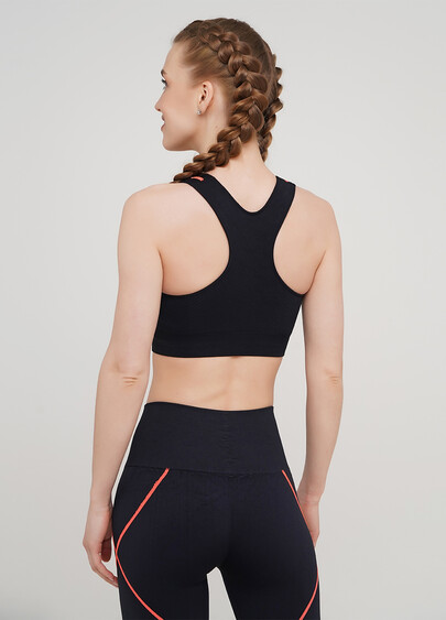 Спортивный топ TOP NEON STRIPE (черный/оранжевый)