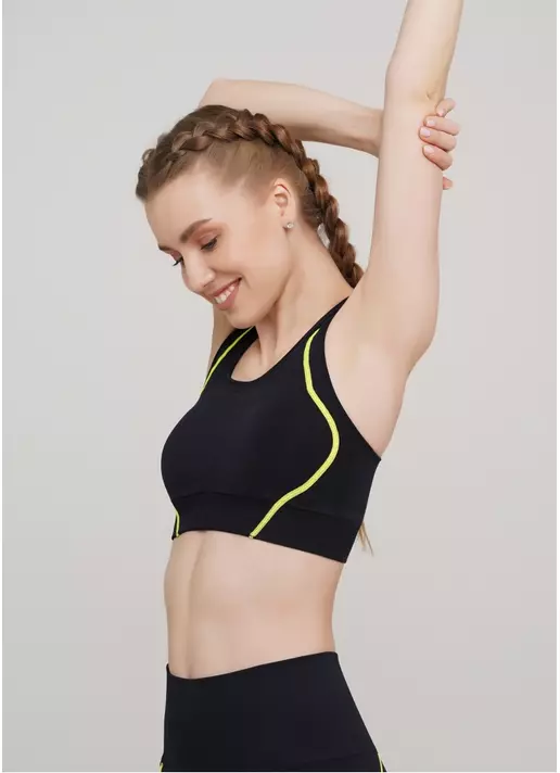 Спортивный топ TOP NEON STRIPE (черный/желтый)