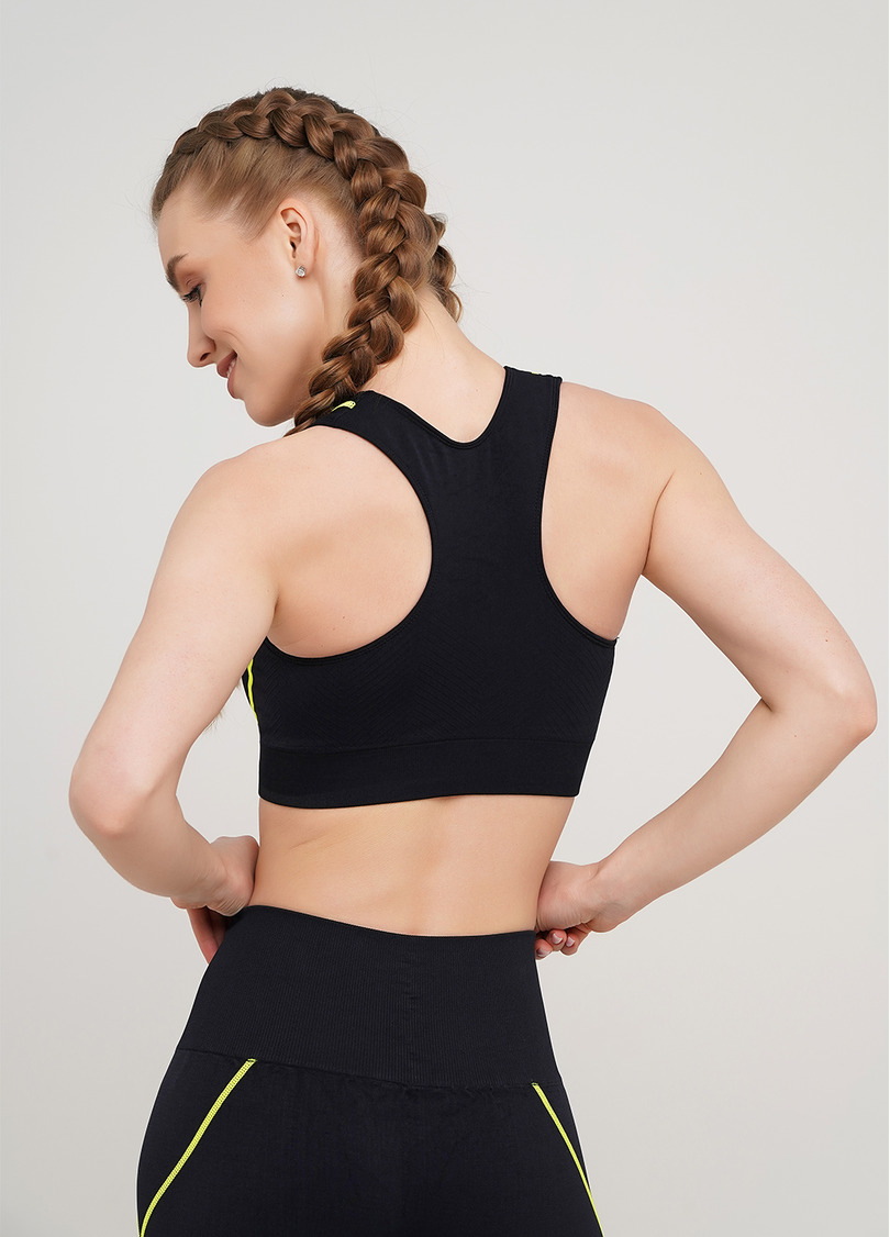 Спортивный топ TOP NEON STRIPE (черный/желтый)