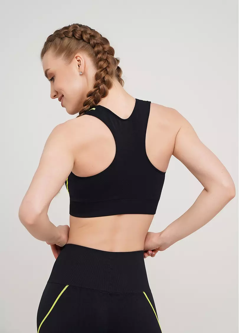 Спортивный топ TOP NEON STRIPE (черный/желтый)