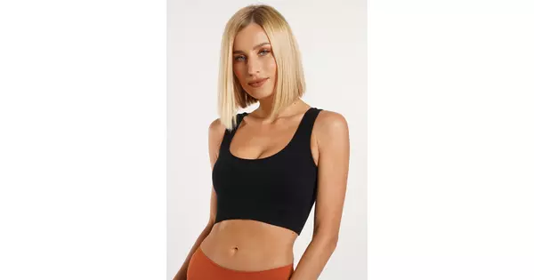 トップス MULTI SHOULDER PARTS RIB TOPS Eaphi Топ в рубчик на широких бретелях TOP RIB black (чорний) Giulia