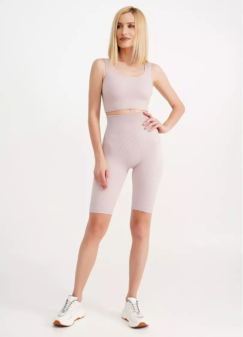 Топ в рубчик на широких бретелях TOP RIB burnished lilac (розовый)