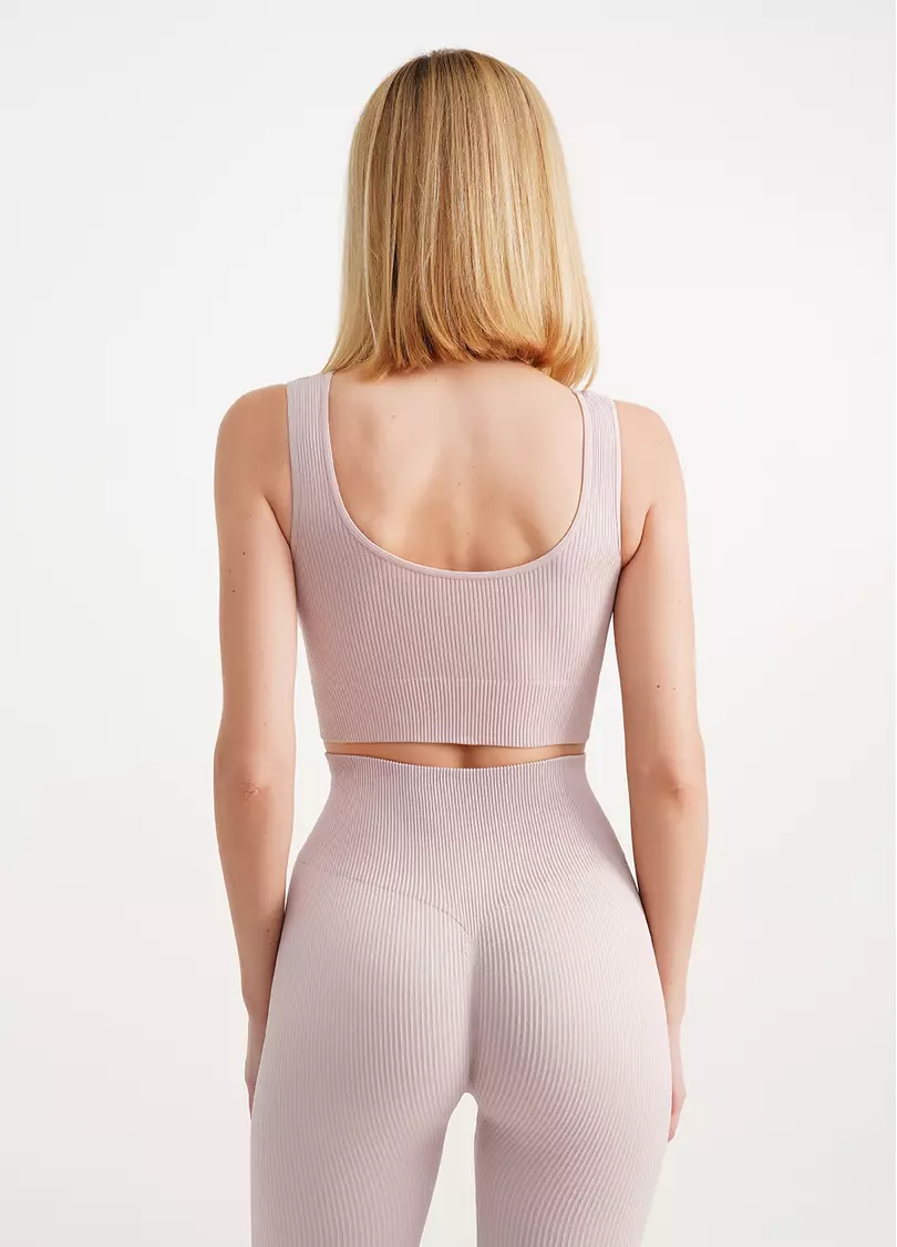 Топ в рубчик на широких бретелях TOP RIB burnished lilac (розовый)