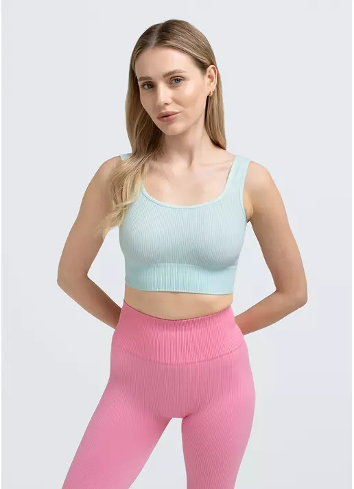 Топ в рубчик на широких бретелях TOP RIB mint (зелений)