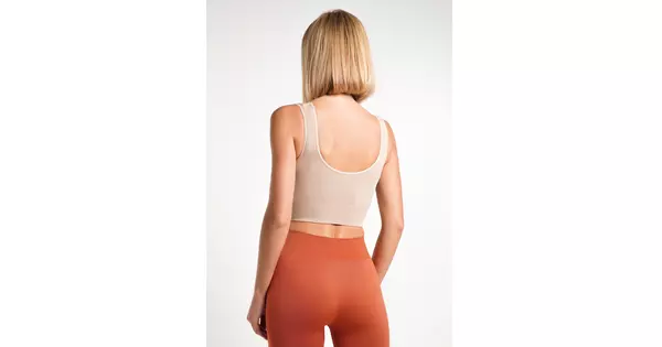 Топ в рубчик на широких бретелях TOP RIB naturale (бежевый) Giulia