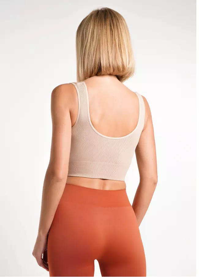 Топ в рубчик на широких бретелях TOP RIB naturale (бежевий) Giulia