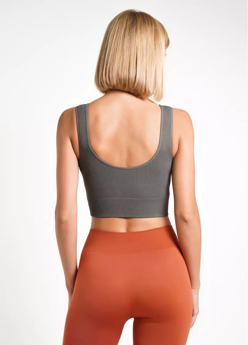 Топ в рубчик на широких бретелях TOP RIB poppy seed (сірий)