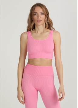 Топ в рубчик на широких бретелях TOP RIB rosa pink (рожевий)