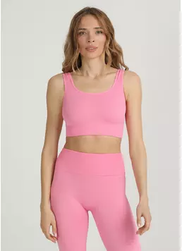 Топ в рубчик на широких бретелях TOP RIB rosa pink (рожевий)