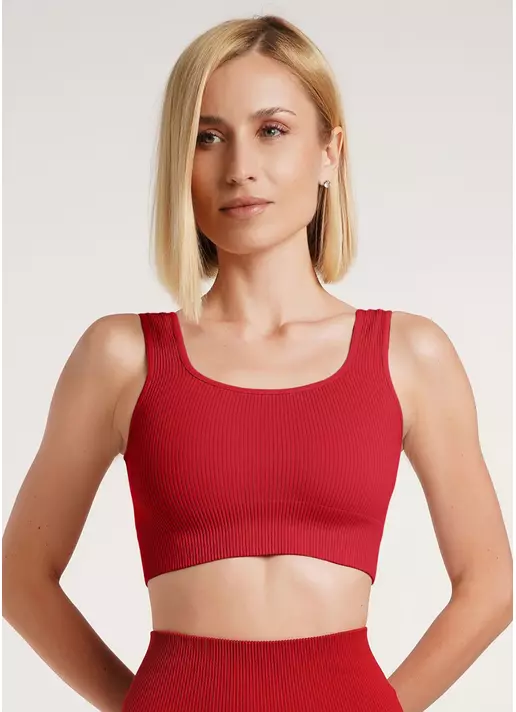 Топ в рубчик на широких бретелях TOP RIB winery (красный)