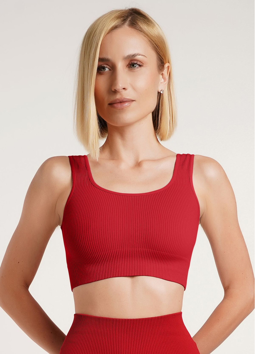 Топ в рубчик на широких бретелях TOP RIB winery (червоний)