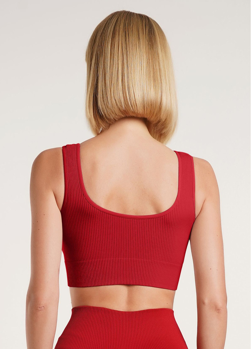 Топ в рубчик на широких бретелях TOP RIB winery (червоний)