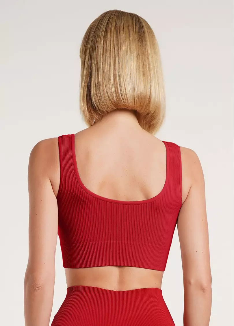 Топ в рубчик на широких бретелях TOP RIB winery (червоний)