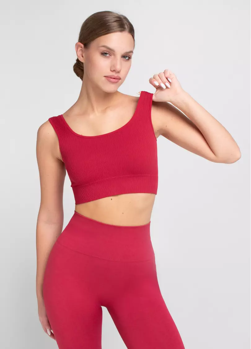 Топ в рубчик на широких бретелях TOP RIB winterberry (красный)