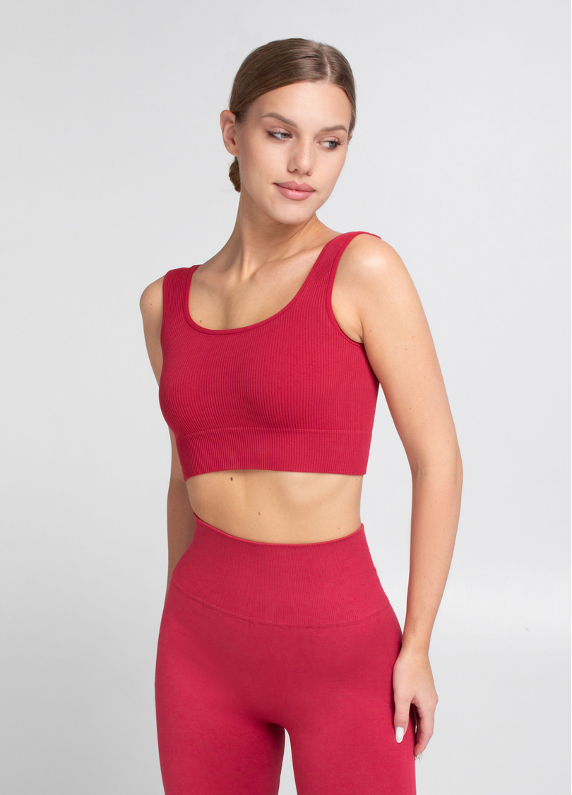 Топ в рубчик на широких бретелях TOP RIB winterberry (красный)