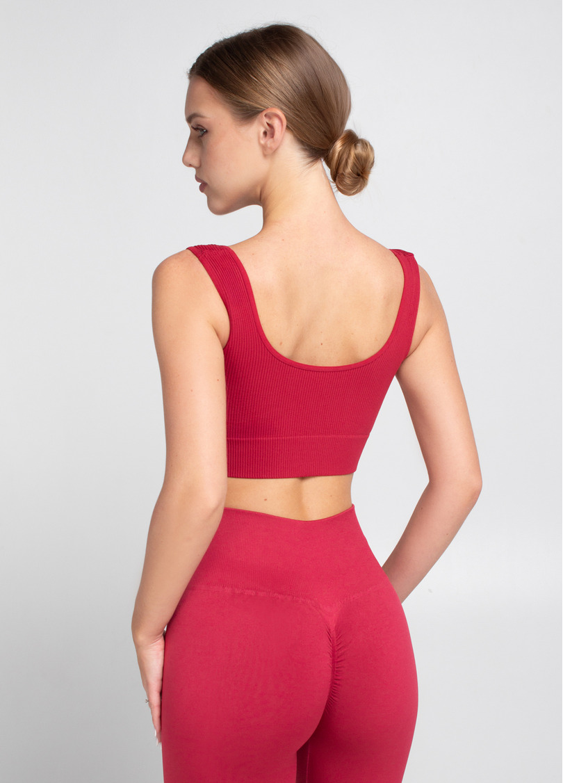 Топ в рубчик на широких бретелях TOP RIB winterberry (красный)