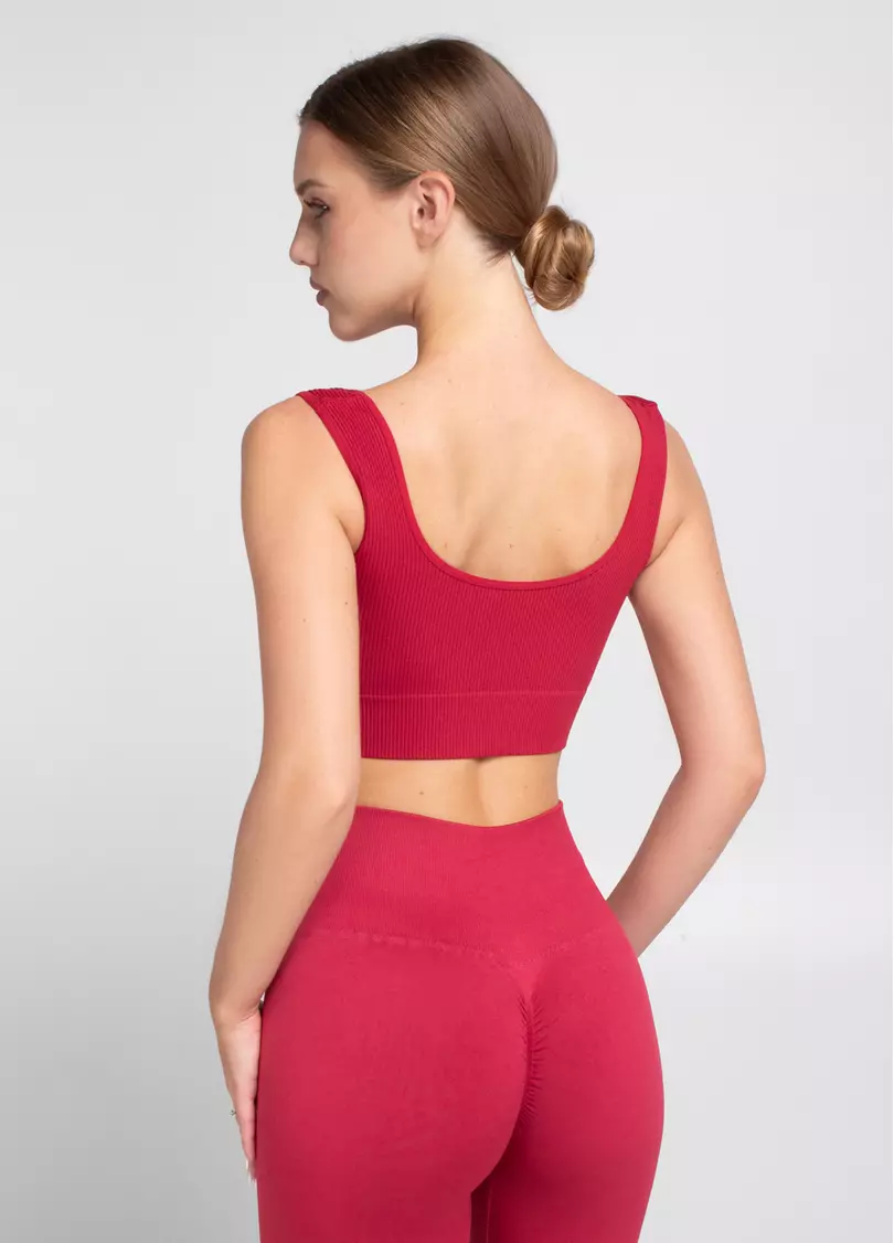 Топ в рубчик на широких бретелях TOP RIB winterberry (красный)