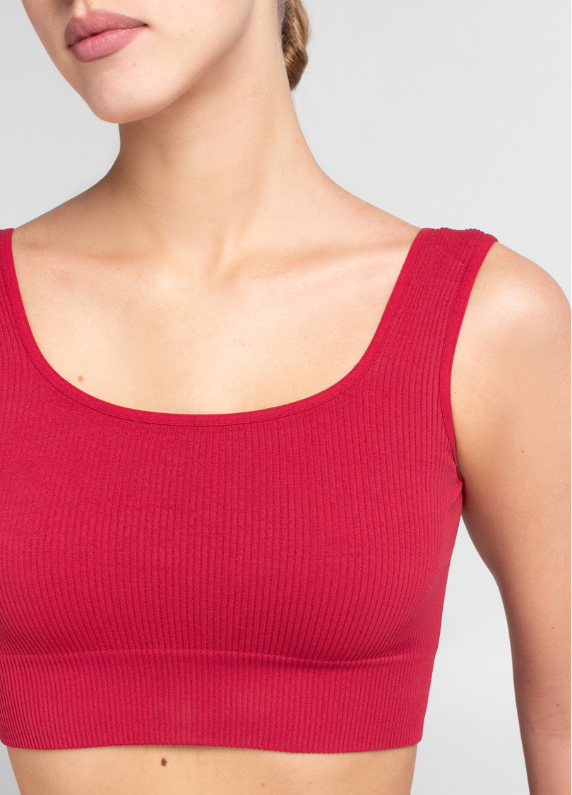 Топ в рубчик на широких бретелях TOP RIB winterberry (красный)