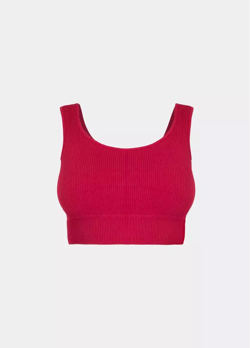 Топ в рубчик на широких бретелях TOP RIB winterberry (красный)
