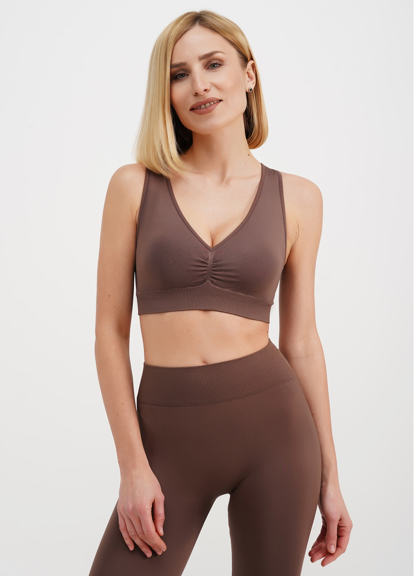 Безшовний топ з ефектом пуш-ап TOP SHAPE deep taupe (коричневий)