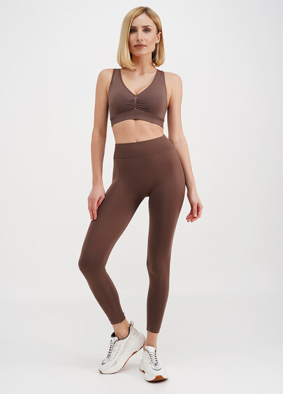 Бесшовный топ с эффектом пуш-ап TOP SHAPE deep taupe (коричневый)