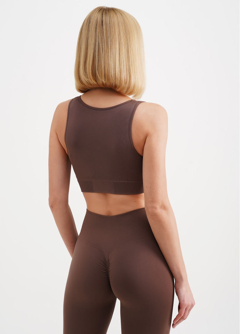 Безшовний топ з ефектом пуш-ап TOP SHAPE deep taupe (коричневий)