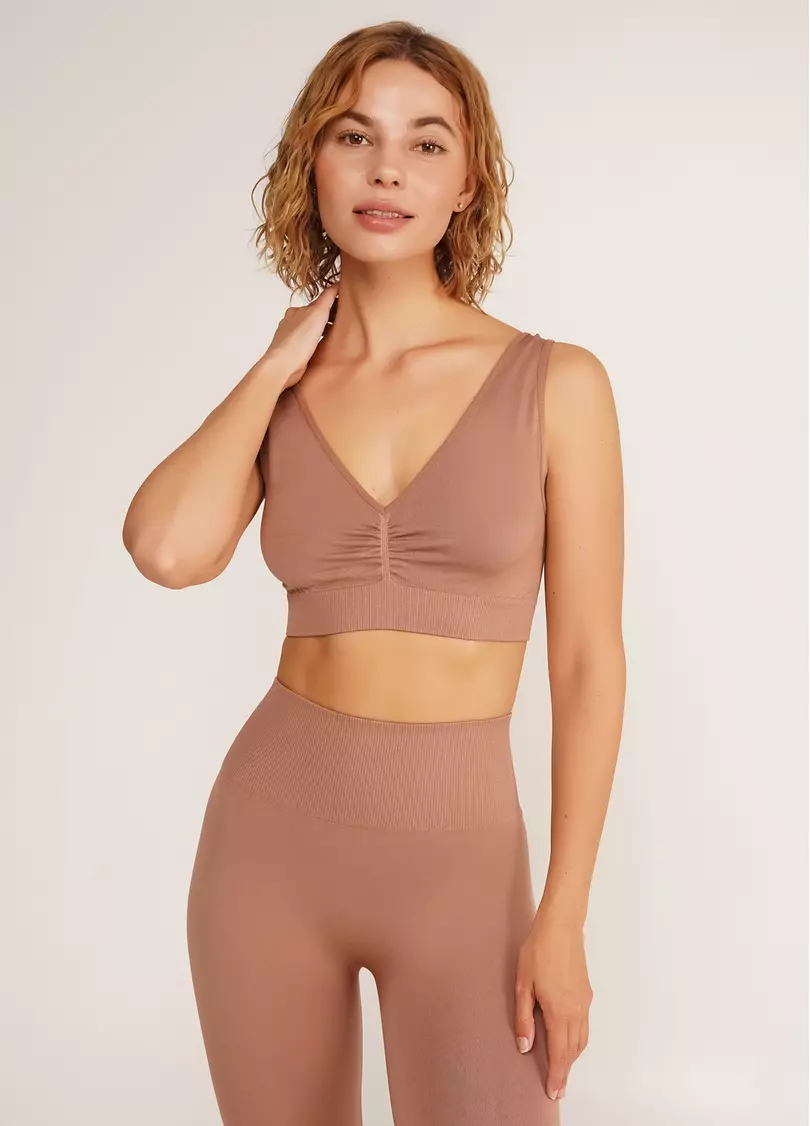 Бесшовный топ с эффектом пуш-ап TOP SHAPE mokko (коричневый)