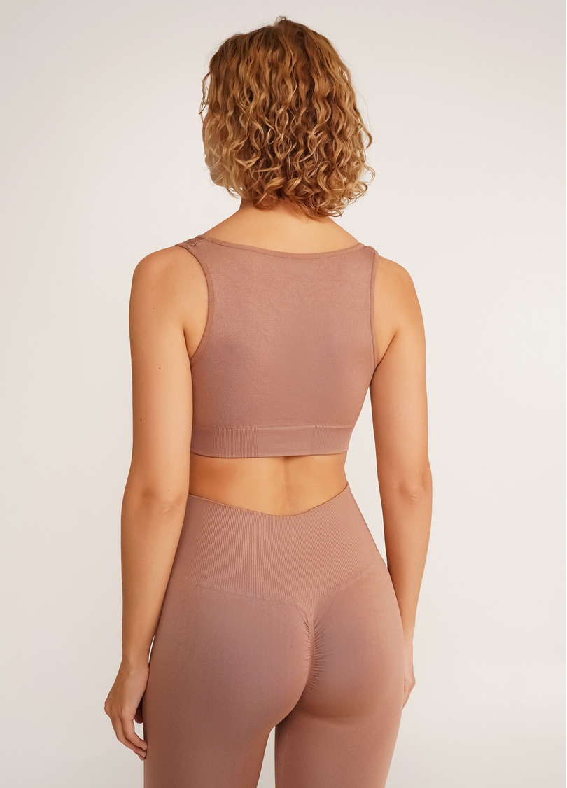 Бесшовный топ с эффектом пуш-ап TOP SHAPE mokko (коричневый)