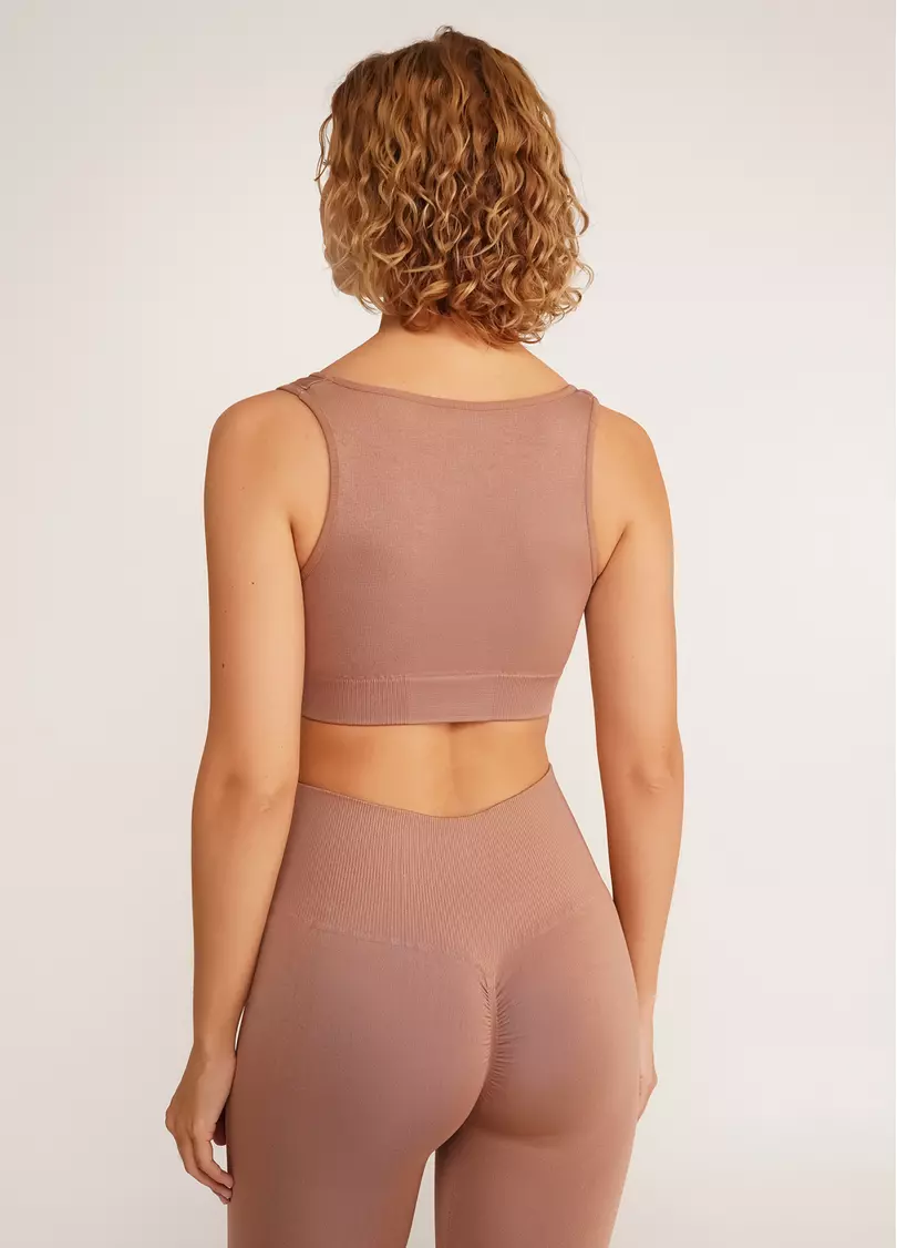 Бесшовный топ с эффектом пуш-ап TOP SHAPE mokko (коричневый)